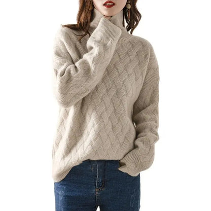 Odile Oversized Textured Turtleneck Sweater