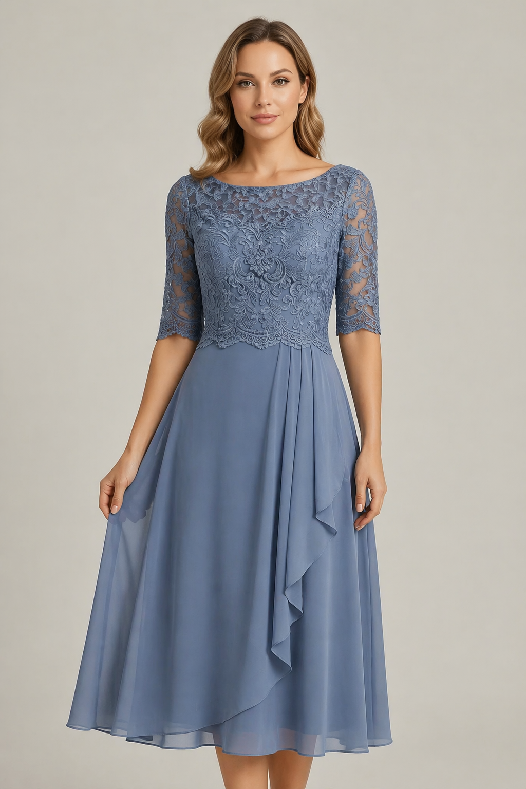 Mila High-Waist Midi Dress