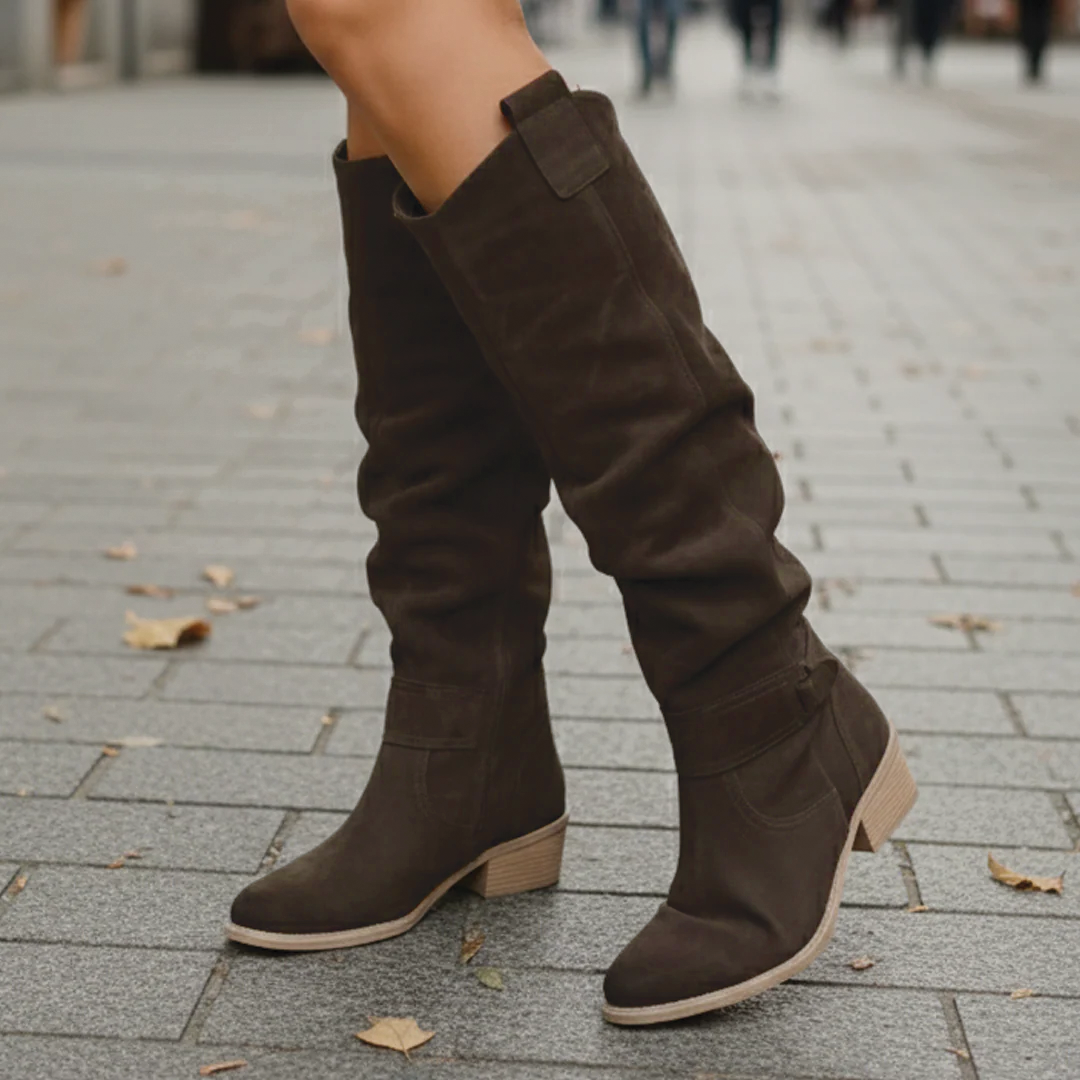 Zinnia Suede Slouch Knee-High Boots