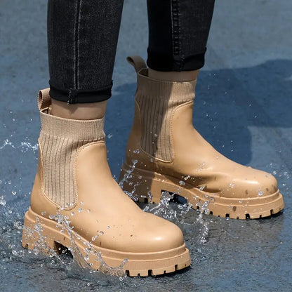Elowen Faux Leather Chunky Chelsea Boots