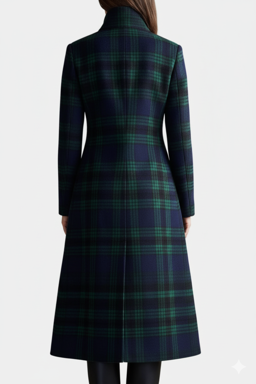Odessa Plaid Tailored Longline Coat