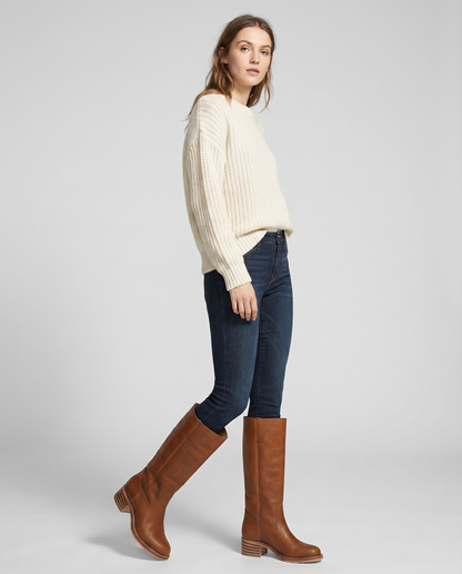 Ottilia Square Toe Knee-High Riding Boots