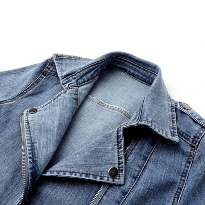 Sorella Fitted Denim Moto Jacket