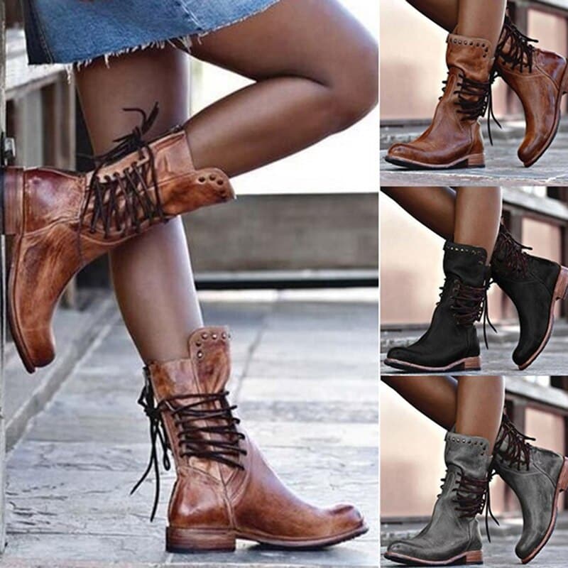 Briar Studded Lace-Up Winter Boots