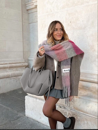 Oriana Oversized Structured Leather Tote