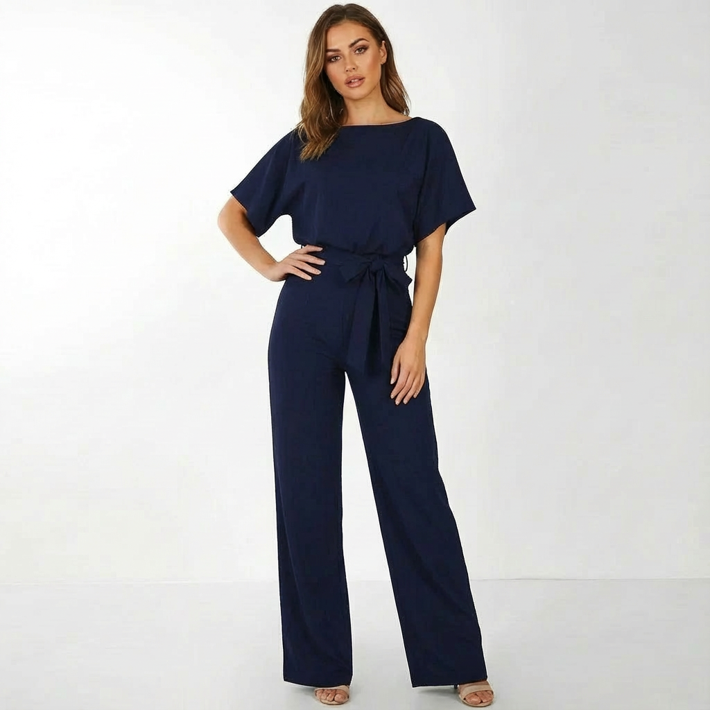 Elise Belted Palazzo Jumpsuit