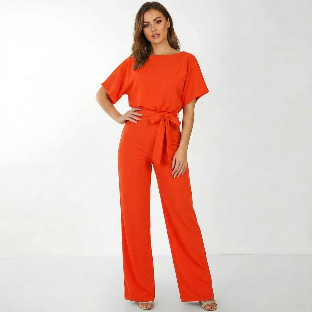 Elise Belted Palazzo Jumpsuit