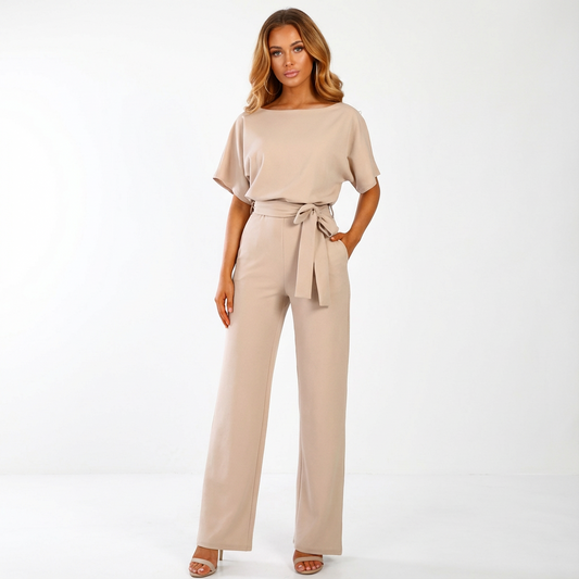 Elise Belted Palazzo Jumpsuit