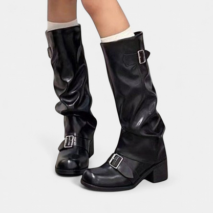Tessara Leather Slouch Knee-High Boots