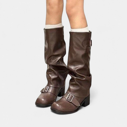 Tessara Leather Slouch Knee-High Boots