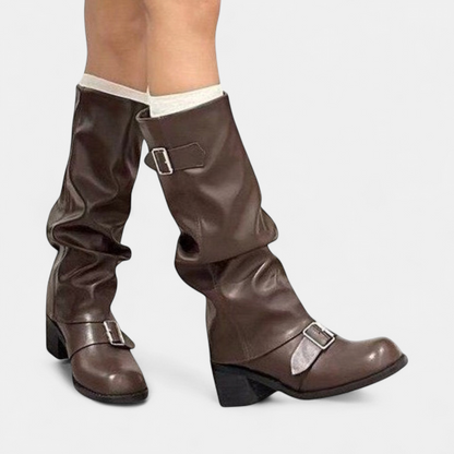Tessara Leather Slouch Knee-High Boots