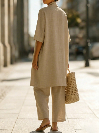 Evelina Linen-Cotton Three-Piece Set