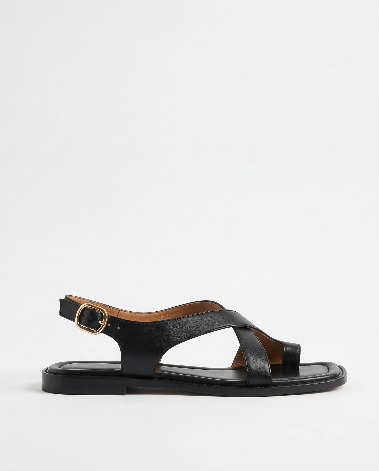 Elara Leather Toe Loop Slingback Sandals