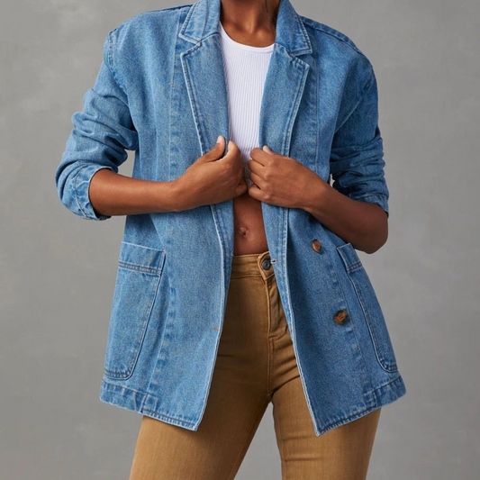Cambria Longline Denim Blazer Jacket