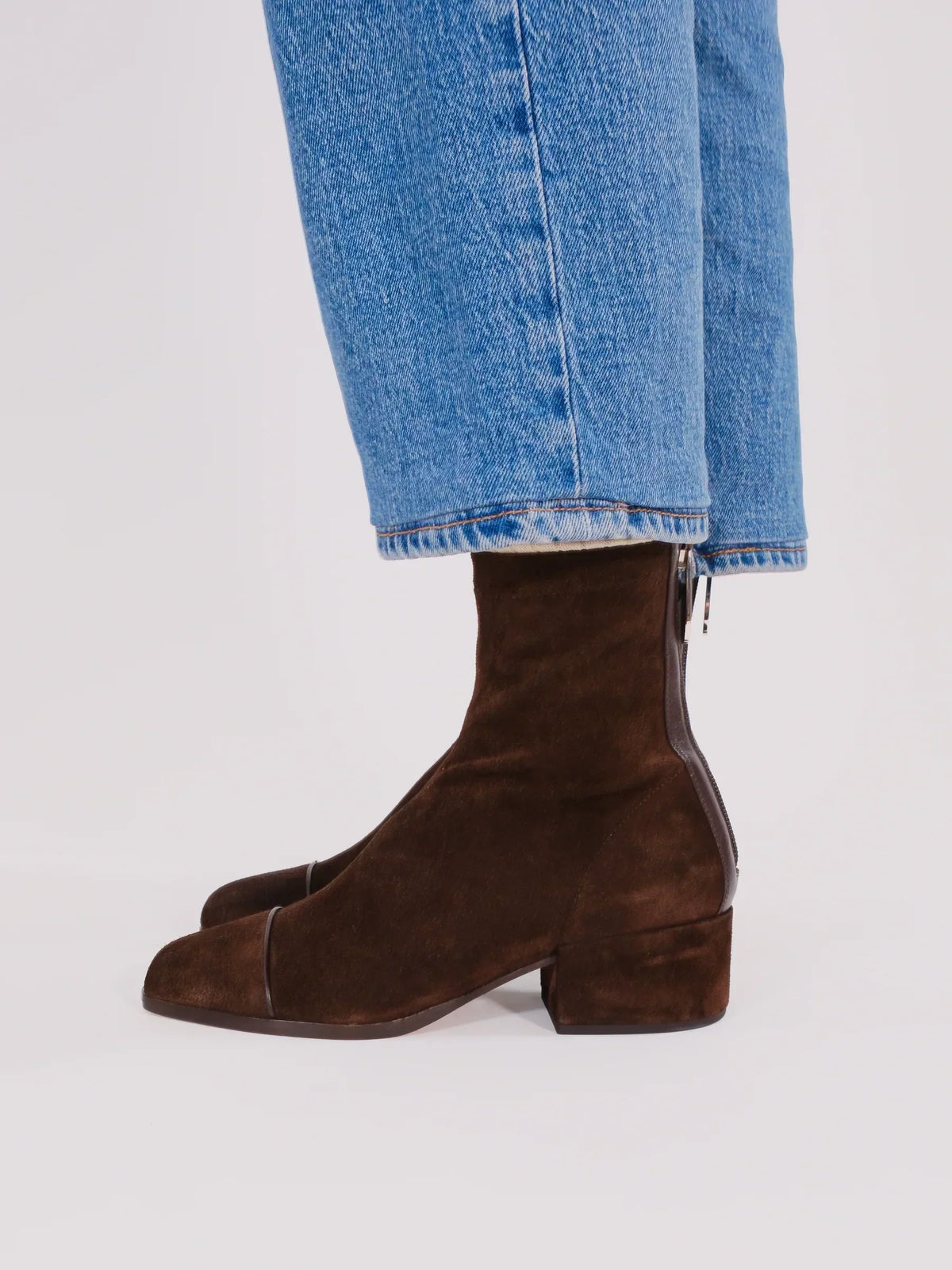 Marta Suede Block Heel Ankle Boots