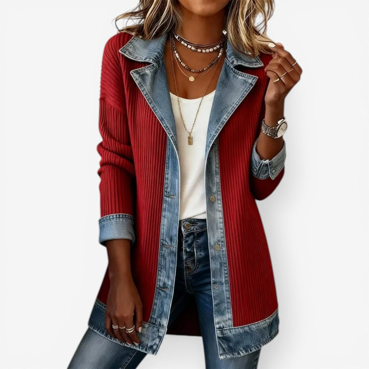 Mirelle Layered Collar Button Jacket