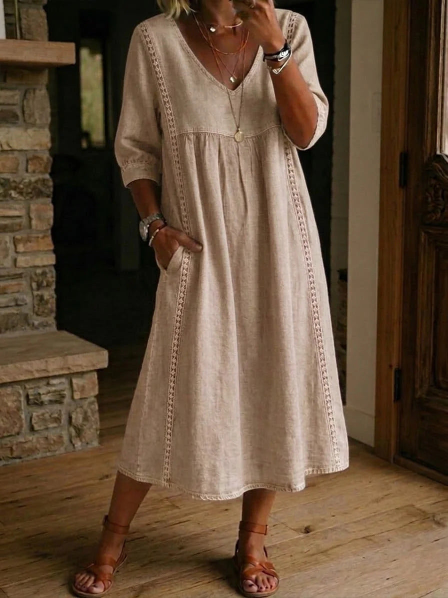 Cambria Lace Denim Dress