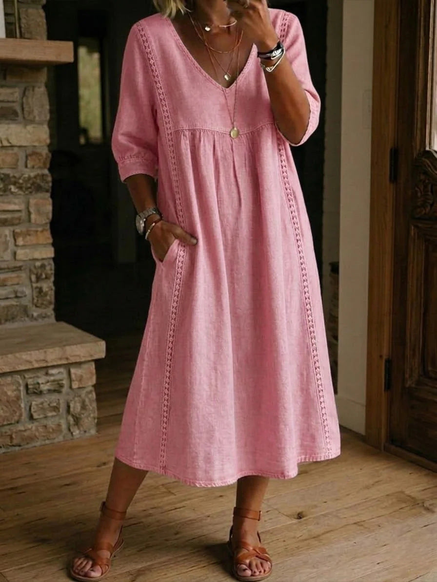 Cambria Lace Denim Dress