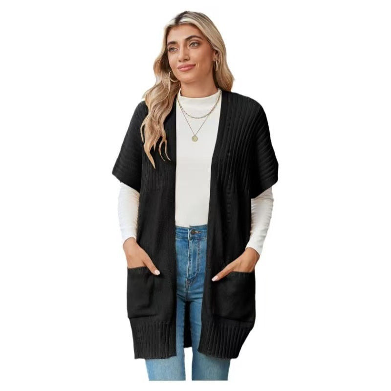 Renata Lightweight Open-Front Knit Cardigan