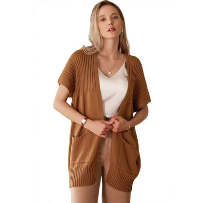 Renata Lightweight Open-Front Knit Cardigan