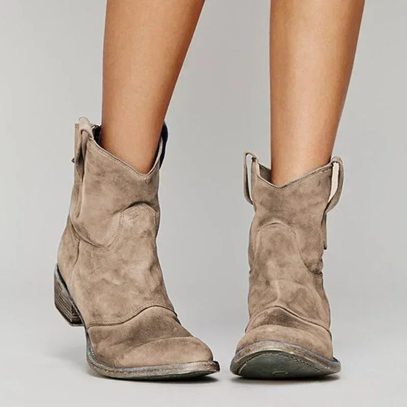 Dahlia Vintage Western Ankle Boots