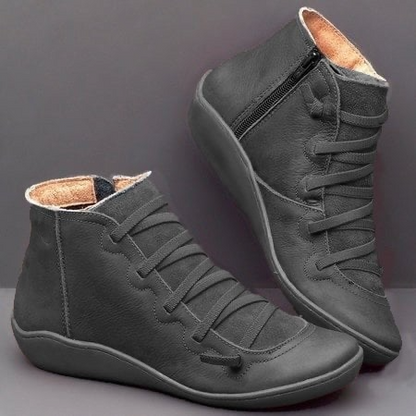 Maren Leather Lace-Up Ankle Boots