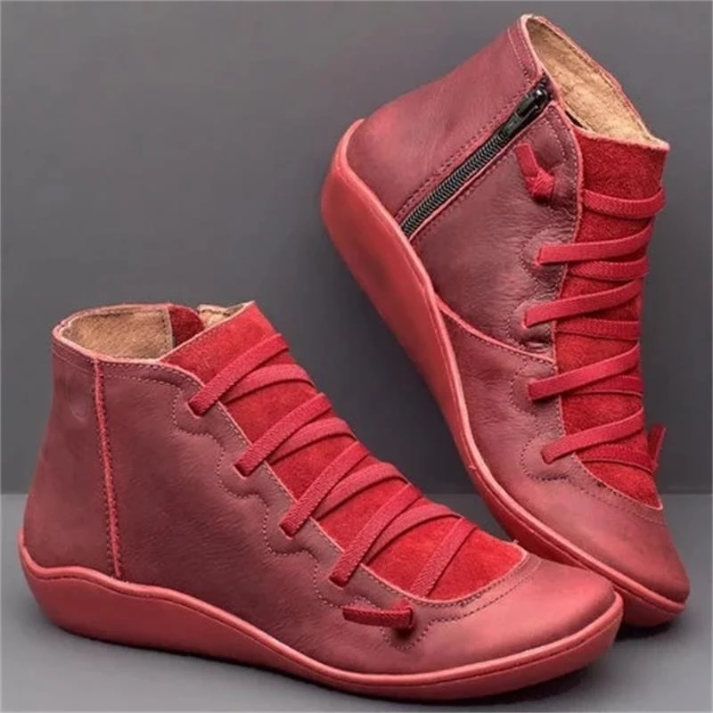 Maren Leather Lace-Up Ankle Boots