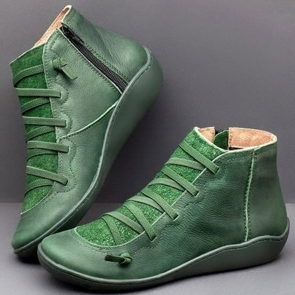 Maren Leather Lace-Up Ankle Boots