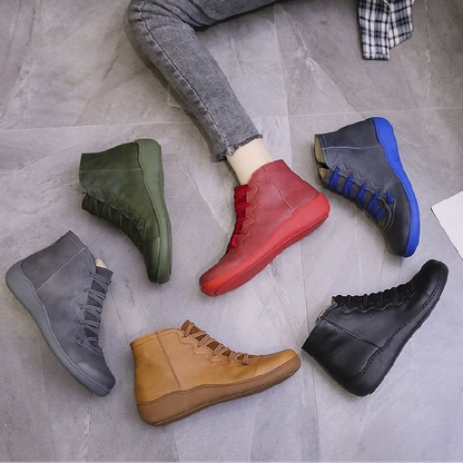 Maren Leather Lace-Up Ankle Boots