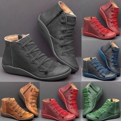 Maren Leather Lace-Up Ankle Boots