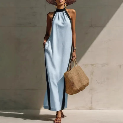 Amelie Halter Neck Maxi Dress