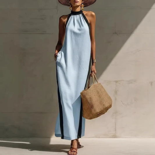Amelie Halter Neck Maxi Dress