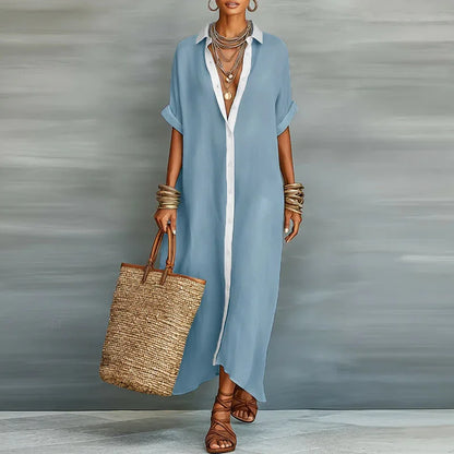 Gemma Linen Long Shirt Sundress