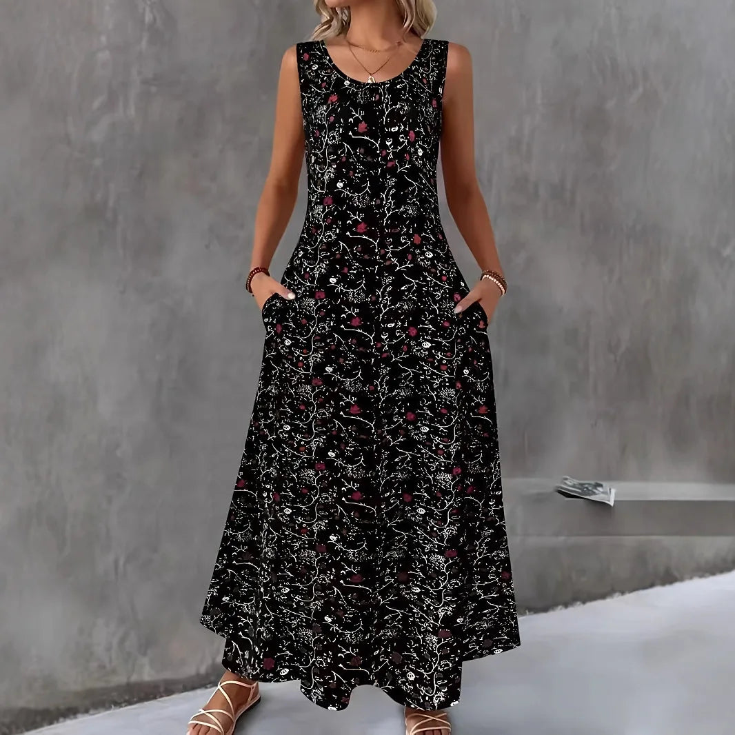 Nola Boho Floral Pocket Maxi Dress