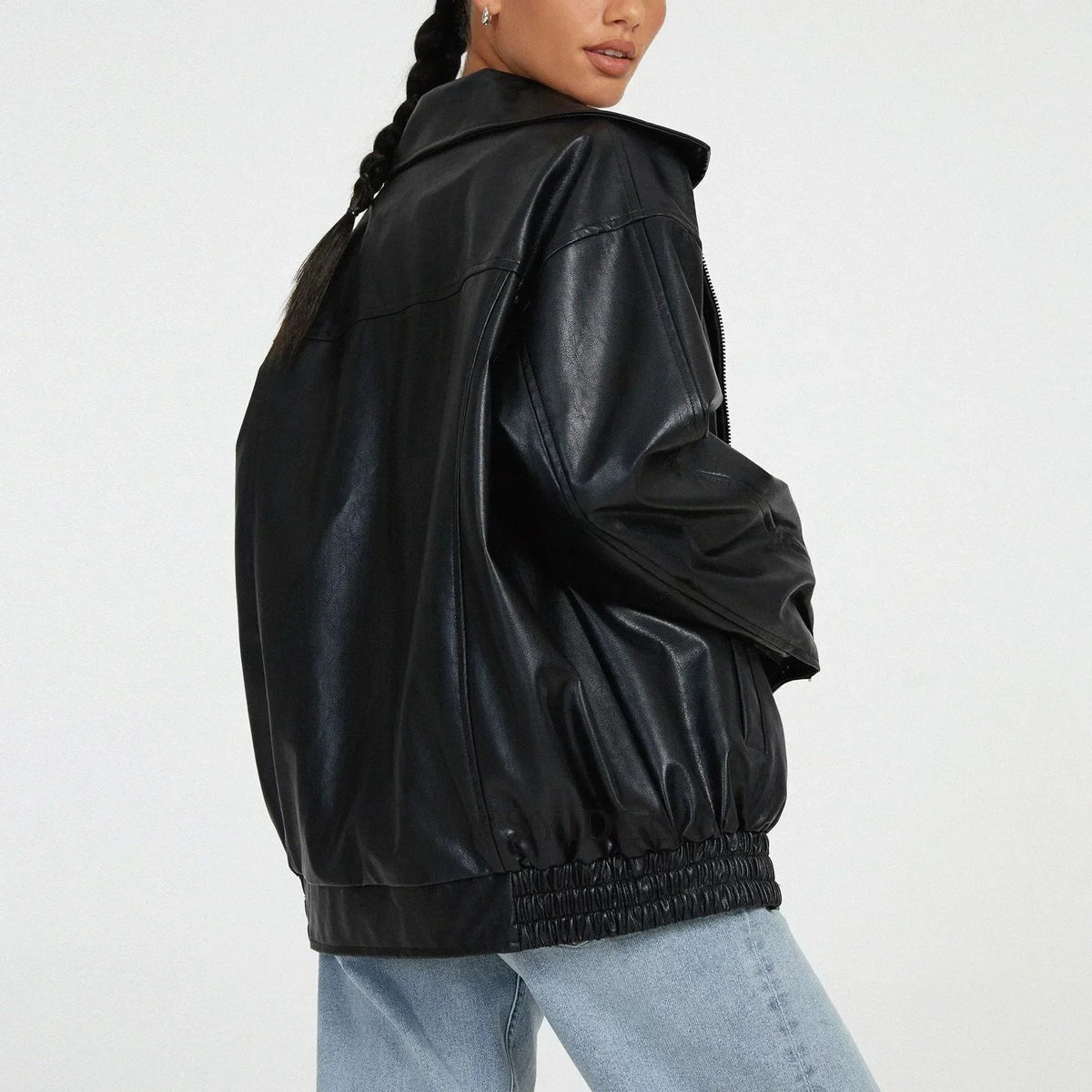 Aurette Oversized Leather Jacket