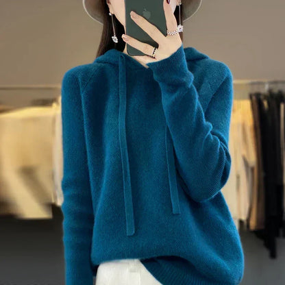 Saskia Hooded Knit Pullover Sweater