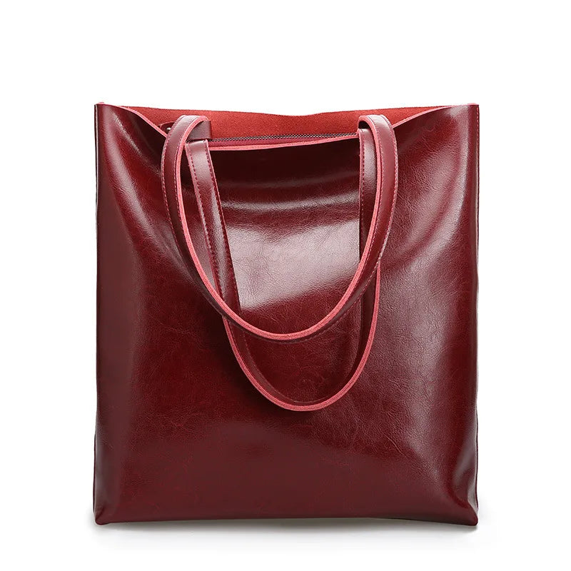 Lisette Structured Leather Tote Bag