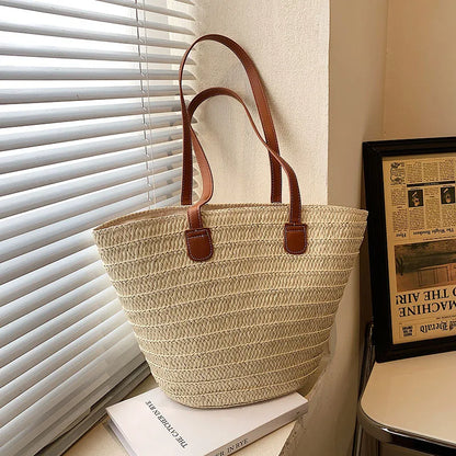 Liora Straw Woven Shoulder Bag
