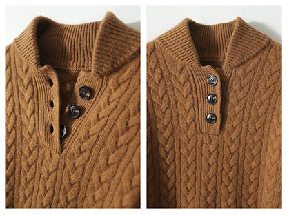 Harlow Button-Up Cashmere Sweater