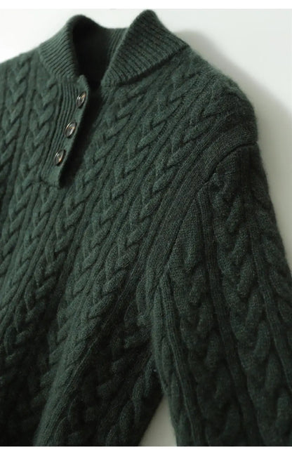 Harlow Button-Up Cashmere Sweater