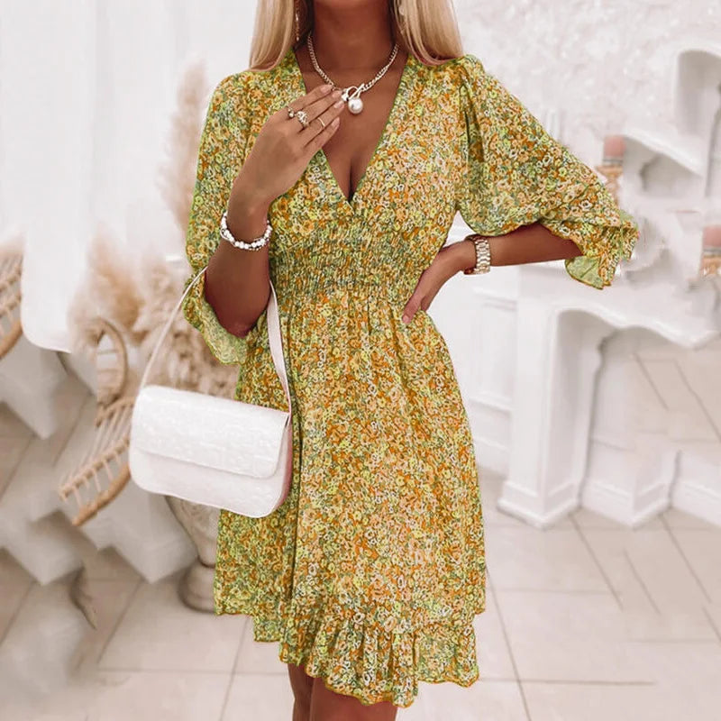 Mila Boho Floral Mini Dress