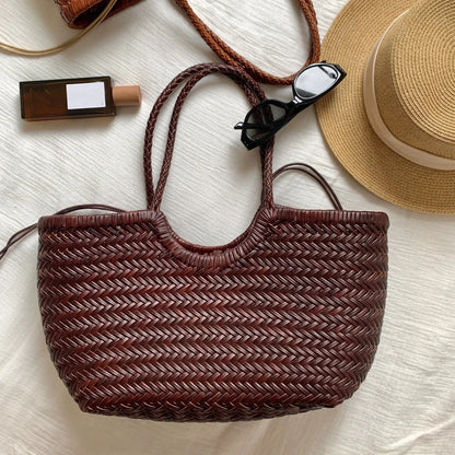 Cassia Woven Leather Tote Bag