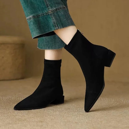 Elara Pointed Toe Faux Suede Boots