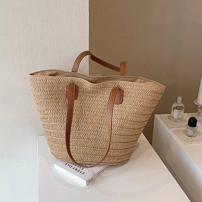 Liora Straw Woven Shoulder Bag