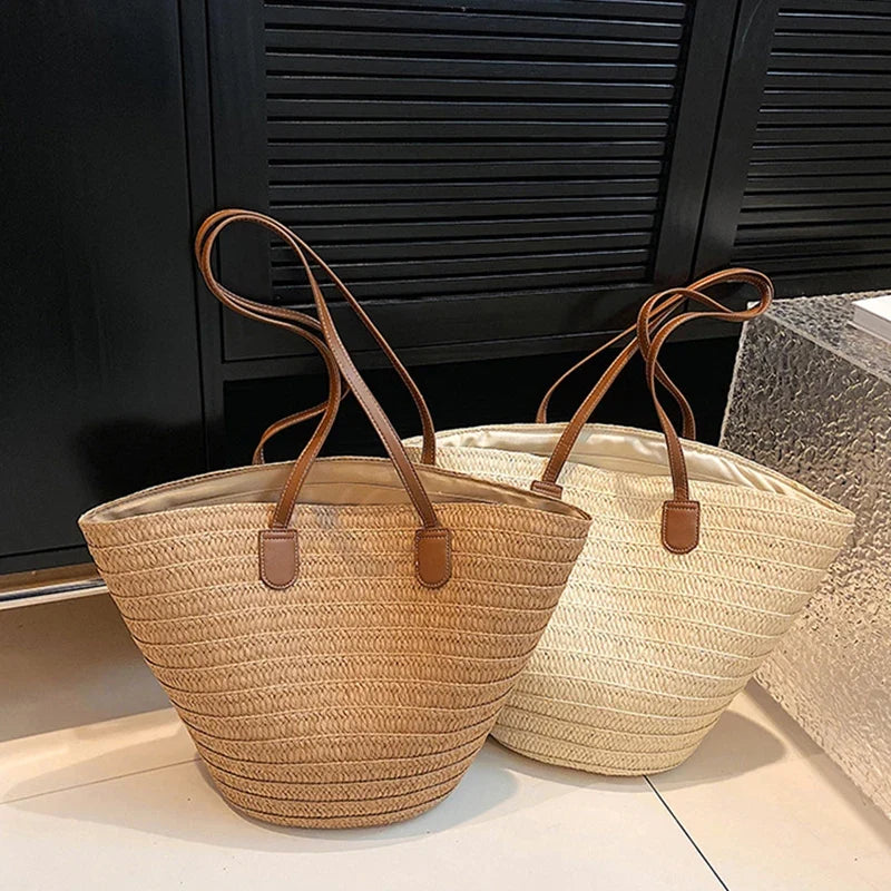 Liora Straw Woven Shoulder Bag