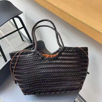 Cassia Woven Leather Tote Bag