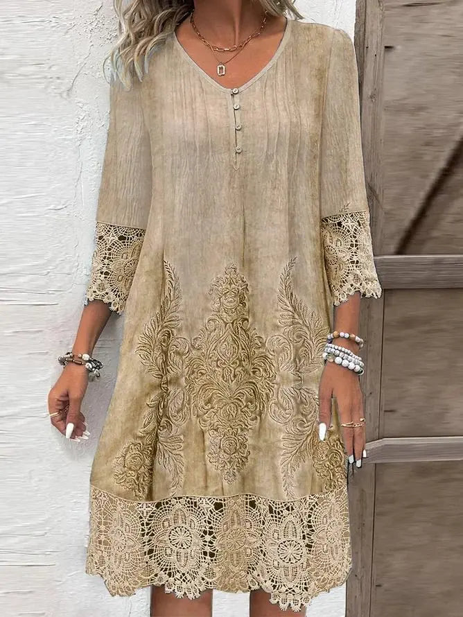 Amelie Lace Trim Midi Dress