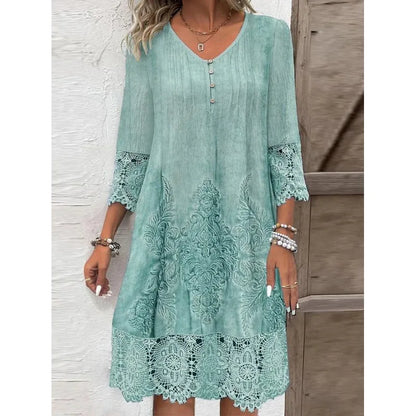 Amelie Lace Trim Midi Dress