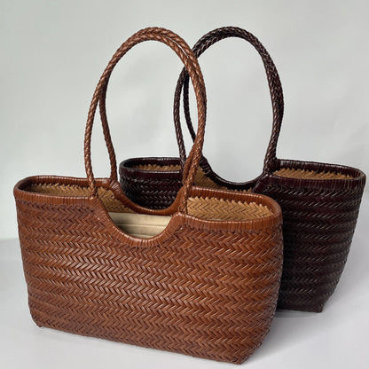 Cassia Woven Leather Tote Bag