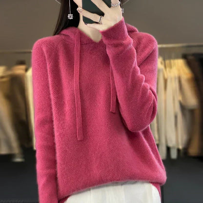 Saskia Hooded Knit Pullover Sweater
